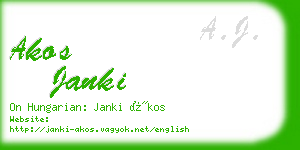 akos janki business card